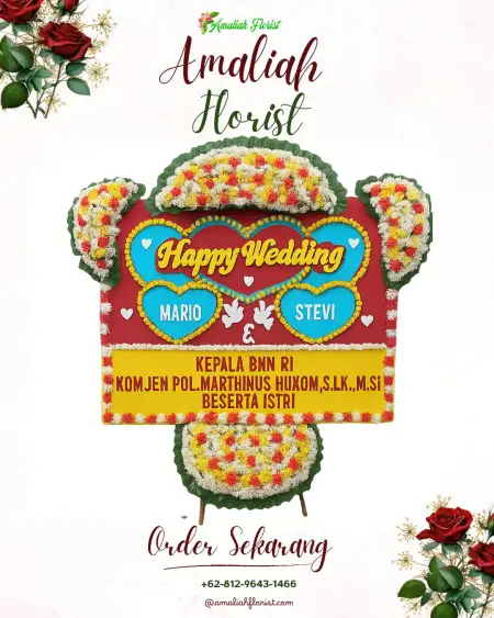 Papan Bunga Pernikahan Mengening